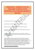 CHAPTER 01 - PERSPECTIVES OF PEDIATRIC NURSING EXAM QUESTIONS AND ANSWERS GRADED A&plus; 2025&sol;2026