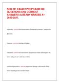 NSG 261 Exam 2 Prep&colon; 260 Questions & Answers &lpar;Graded A&rpar;