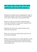 NHA CMAA FINAL EXAM 2026 TEST PAPER QUESTIONS AND SOLUTIONS GRADED A&plus;