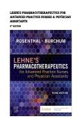 Test Bank Lehne&rsquo;s Pharmacotherapeutics for Advanced Practice Nurses and Physician Assistants &lpar;3rd Edition&rpar; by Laura Rosenthal 