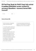 PSI Test Prep Study for PMHC Exam fully solved & updated 2026&lpar;latest version verified for accuracy&rpar; &lpar;Questions &plus; Answers&rpar; Solved 100&percnt; Correct&excl;&excl;