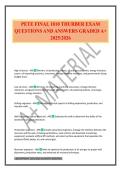 PETE FINAL 1010 THURBER EXAM QUESTIONS AND ANSWERS GRADED A&plus; 2025&sol;2026
