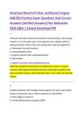 American Board of Colon and Rectal Surgery  &lpar;ABCRS&rpar; Practice Exam Questions And Correct  Answers &lpar;Verified Answers&rpar; Plus Rationales  2026 Q&A &vert; Instant Download Pdf 
