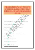 PHYSICAL THERAPY&colon; KEY CONCEPTS AND CLINICAL APPLICATIONS EXAM QUESTIONS AND ANSWERS GRADED A&plus; 2025&sol;2026
