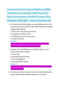 American Board of Internal Medicine &lpar;ABIM&rpar;  Certification Examination ABMS Questions  And Correct Answers &lpar;Verified Answers&rpar; Plus  Rationales 2026 Q&A &vert; Instant Download Pdf 