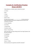 Comptia A&plus; Certification Practice &lpar;Exam 220-901&rpar; Questions and correct Answers &lpar;100&percnt; VERIFIED&rpar;&vert; 2026&sol;2027
