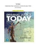Test Bank For Criminal Justice Today&colon; An introductory text for the 21st century&comma; 17th Edition&period; By Frank Schmalleger&period; &lpar;All Chapters&comma; New Edition&comma; Verified Answers&rpar;