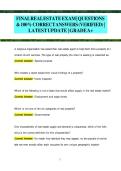 SUPERIOR NC REAL ESTATE FINAL LICENSING EXAM AND PRACTICE NEWEST 2025 ACTUAL EXAM COMPLETE 250 QUESTIONS AND CORRECT DETAILED ANSWERS