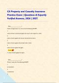 CA Property and Casualty Insurance Practice Exam &vert; Questions & Expertly Verified Answers&comma; 2026 &vert; 2027&period;     