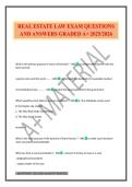 REAL ESTATE LAW EXAM QUESTIONS AND ANSWERS GRADED A&plus; 2025&sol;2026