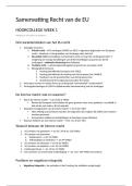 Volledige samenvatting en uitwerkingen werkgroepen van Recht van de Europese Unie
