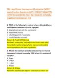 Maryland Home Improvement Contractor Exam Practice Questions with Correct Answers & Licensing Guide