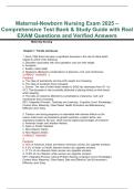 Maternal-Newborn Nursing Exam 2025 Comprehensive Test Bank Complete Questions and Answers 2026 2027