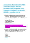 American Board of Internal Medicine &lpar;ABIM&rpar;  Subspecialty&colon; Oncology Certification  Examination ABMS Questions And Correct  Answers &lpar;Verified Answers&rpar; Plus Rationales  2026 Q&A &vert; Instant Download Pdf