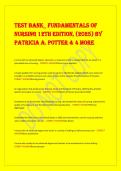 Test Bank&lowbar; Fundamentals Of  Nursing 12th Edition&comma; &lpar;2025&rpar; By  Patricia A&period; Potter & 4 more