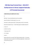 CMS Med-Surg Proctored Exam - 2026&sol;2027 &vert; Verified Answers & Clinical-Judgment Rationales &vert; ATI Proctored Assessment