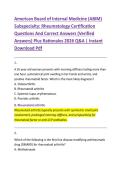 American Board of Internal Medicine &lpar;ABIM&rpar;  Subspecialty&colon; Rheumatology Certification  Questions And Correct Answers &lpar;Verified  Answers&rpar; Plus Rationales 2026 Q&A &vert; Instant  Download Pdf 