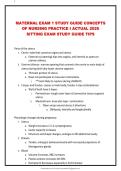 MATERNAL EXAM 1 STUDY GUIDE CONCEPTS OF NURSING PRACTICE I ACTUAL 2026 