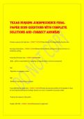 TEXAS NURSING JURISPRUDENCE FINAL  PAPER 2026 QUESTIONS WITH COMPLETE  SOLUTIONS AND CORRECT ANSWERS