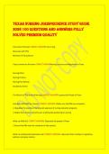 TEXAS NURSING JURISPRUDENCE STUDY GUIDE  2026 100 QUESTIONS AND ANSWERS FULLY  SOLVED PREMIUM QUALITY