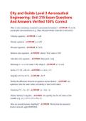 City and Guilds Level 3 Aeronautical  Engineering&colon; Unit 215 Exam Questions  And Answers Verified 100&percnt; Correct