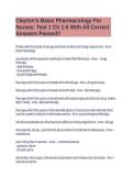 Clayton's Basic Pharmacology For Nurses&colon; Test 1 Ch 1-5 With All Correct Answers Passed&excl;&excl;