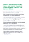 Clayton's Basic Pharmacology for Nurses &lpar;18th Edition&rpar; - Chapter 20 Interactive Review Questions With Correct Solutions