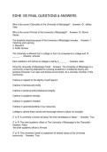 EDHE 105 FINAL QUESTIONS & ANSWERS