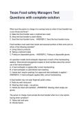 Texas Food Handler 360Training Test Bank Complete Questions and Answers 2026 2027