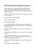 S12 Sprinkler Test Bank Complete Questions and Answers 2026 2027