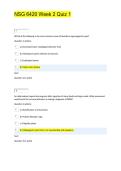 NSG 6420 Week 2 Quiz 1 University of Miami Test Bank Complete Questions and Answers 2026 2027
