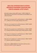 WGU C232&colon; INTRODUCTION TO HUMAN  RESOURCES ASSESSMENT QUESTIONS AND  VERIFIED ANSWERS LATEST UPDATE