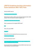 CRDTS Guidelines And Key Information Exam Questions With 100&percnt; Pass