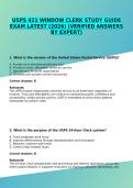 USPS 421 WINDOW CLERK STUDY GUIDE EXAM LATEST &lpar;2026&rpar; &lpar;VERIFIED ANSWERS BY EXPERT&rpar;