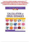 Test Bank for 'Calculation of Drug Dosages' 11th Edition by Sheila J&period; Ogden & Linda Fluharty - Covering Chapters 1-19&vert; Latest Exam Questions 100&percnt; Correct Answers
