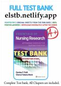 TEST BANK FOR ESSENTIALS OF NURSING RESEARCH APPRAISING EVIDENCE FOR NURSING PRACTICE&comma; 10TH EDITION