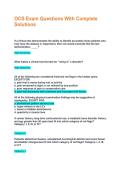 OCS Exam Questions With Complete Solutions  