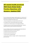 ATI mental health proctored  2023 Exam Study Guide &ndash;  Practice Questions with  Answers&period; Updated 2026 