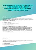 NRNP 6665 WEEK 11 FINAL EXAM &lpar;LATEST 2026-2027&rpar; QS & ANS&colon; MOST COMPREHENSIVE TO PASS THE EXAM&comma; 100&percnt; VERIFIED &lpar;UPDATED&rpar;