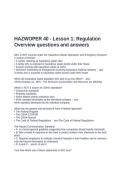   HAZWOPER 40 - Lesson 1&colon; Regulation Overview questions and answers
