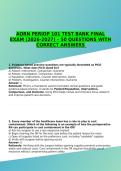 AORN PERIOP 101 TEST BANK FINAL EXAM &lpar;2026-2027&rpar; &ndash; 50 QUESTIONS WITH CORRECT ANSWERS 