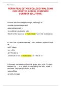 Perry Real Estate College Final Exam &lpar;2026&rpar; &vert; Updated Actual Exam Questions with Verified Correct Solutions