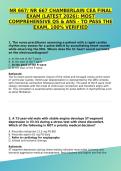 NR 667&sol; NR 667 CHAMBERLAIN CEA FINAL EXAM &lpar;LATEST 2026&rpar;&colon; MOST COMPREHENSIVE QS & ANS - TO PASS THE EXAM&comma; 100&percnt; VERIFIED