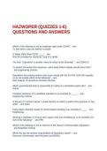 HAZWOPER &lpar;QUIZZES 1-6&rpar; QUESTIONS AND ANSWERS