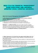 WGU C214 OA FINANCIAL MANAGEMENT EXAM QUESTIONS AND ANSWERS UPDATED &lpar;2026&rpar; &lpar;VERIFIED ANSWERS&rpar;