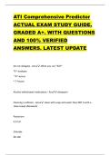ATI Comprehensive Predictor  ACTUAL EXAM STUDY GUIDE&period;  GRADED A&plus;&period; WITH QUESTIONS  AND 100&percnt; VERIFIED  ANSWERS&period; LATEST UPDATE 