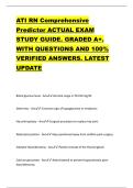 ATI RN Comprehensive  Predictor ACTUAL EXAM  STUDY GUIDE&period; GRADED A&plus;&period;  WITH QUESTIONS AND 100&percnt;  VERIFIED ANSWERS&period; LATEST  UPDATE 