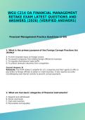 WGU C214 OA FINANCIAL MANAGEMENT RETAKE EXAM LATEST QUESTIONS AND ANSWERS &lpar;2026&rpar; &lpar;VERIFIED ANSWERS&rpar;
