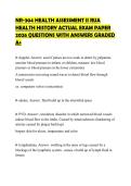 NR-304 HEALTH ASSESSMENT II RUA HEALTH HISTORY ACTUAL EXAM PAPER 2026 QUESTIONS WITH ANSWERS GRADED A&plus;