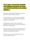 NR 601 WEEK 3 PSYCHIATRIC DISORDERS AND SCREENING DISCUSSION TEST BANK 2026 UPDATED QUESTIONS AND ANSWERS GRADED A